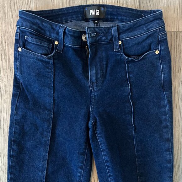 PAIGE Denim - PAIGE Verdugo Ankle Skinny Jeans Women’s 26 Dark Wash Raw Hem Stretch Denim
